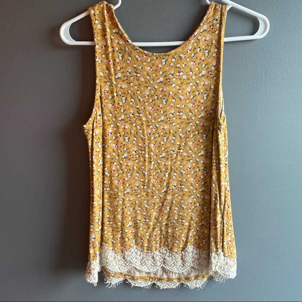yellow floral tank top